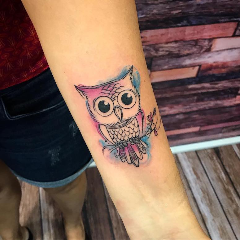 ideias de tatuagem coruja desenho realista