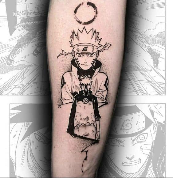 tatuagem de anime no braço