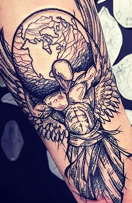 tatuagem anjo feminino braço