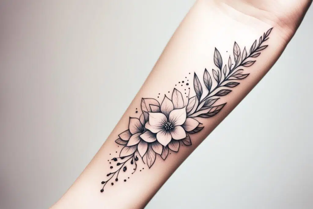 Tatuagem De Flores Delicadas No Antebraço