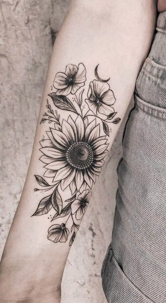 preço tatuagem girassol pequena