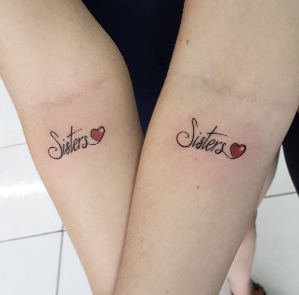 tatuagem de irmã com símbolo do infinito