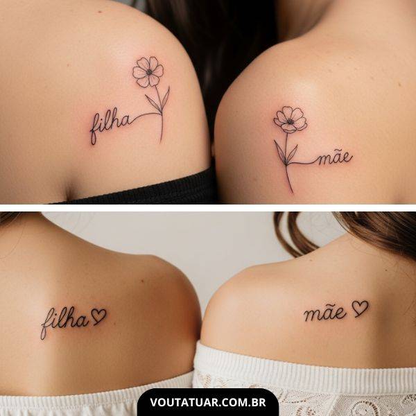 tatuagem de mãe e filha leoa