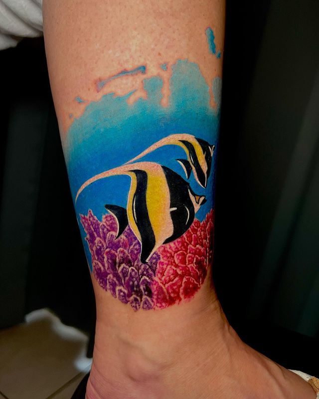 Tatuagem de peixe temporária