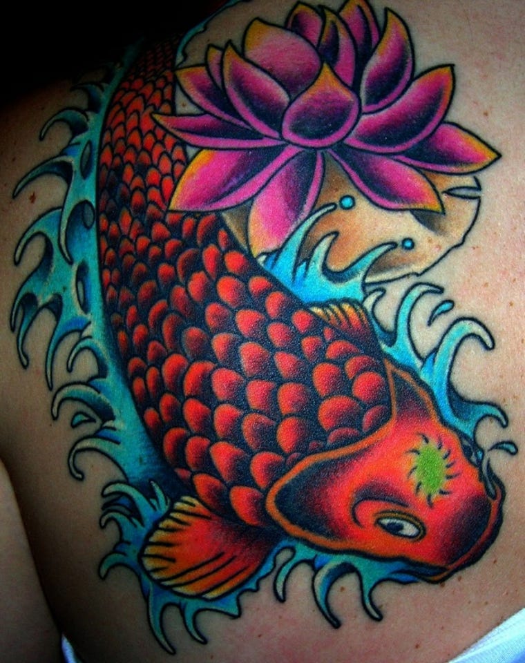 Tatuagem de peixe aquarela