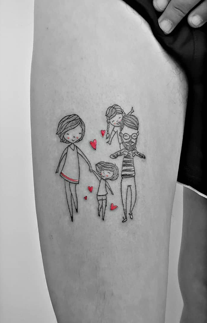 tatuagem familia delicada