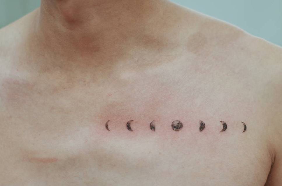 ideias de tatuagem fases da lua delicada