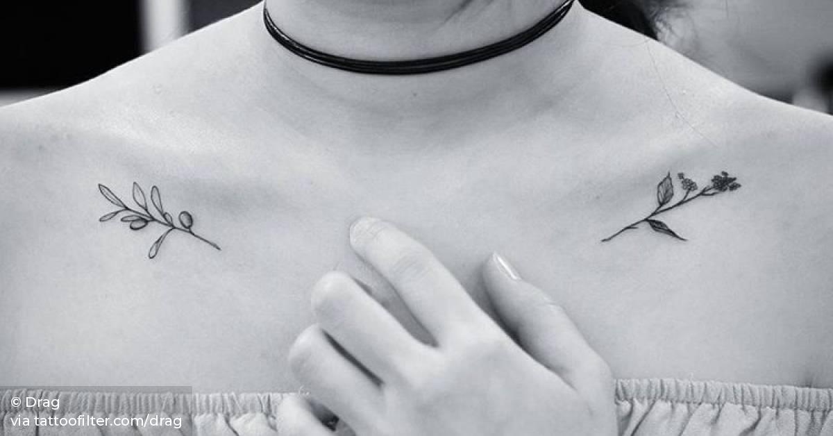 tatuagem clavícula ramos e folhas vs ombro qual escolher
