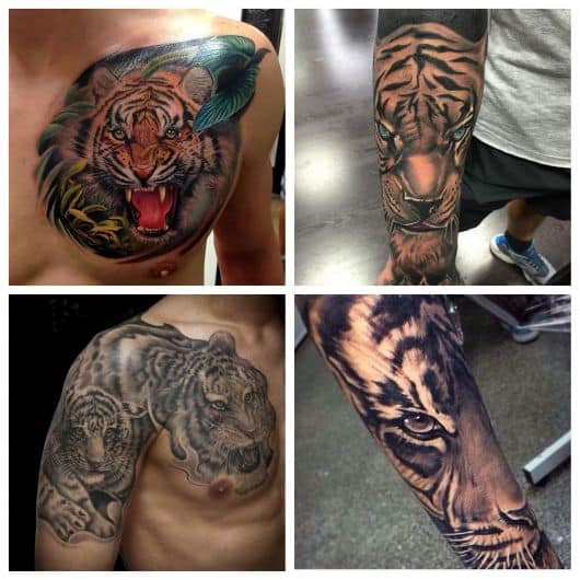 tatuagem feminina de tigre