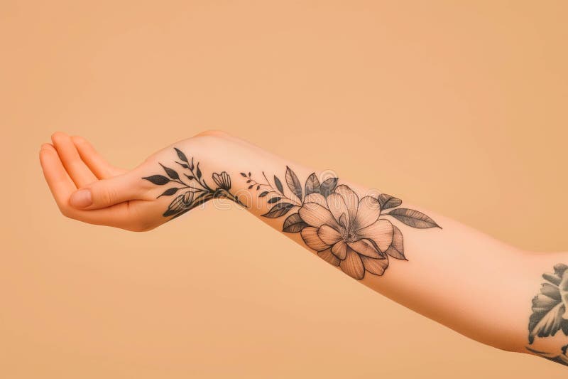 tatuagem feminina entre os dedos