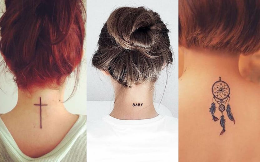 ideias de tatuagem feminina na nuca para inspiração