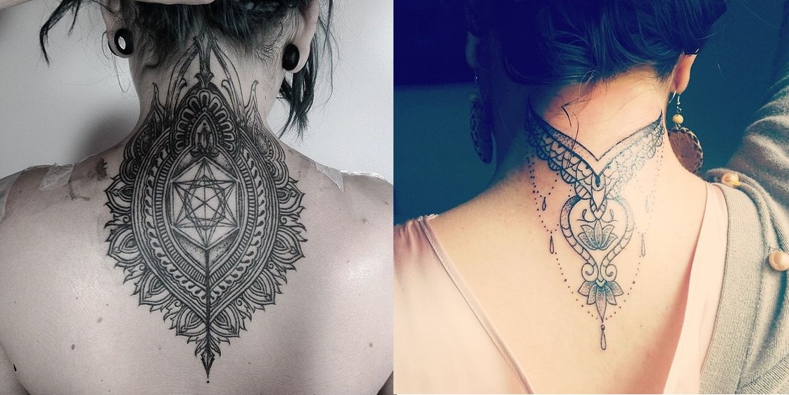 tatuagem feminina na nuca