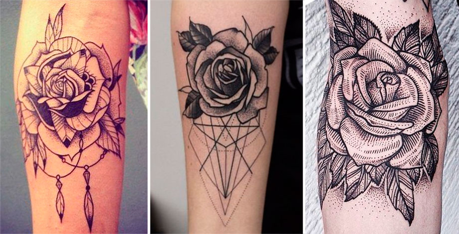 tatuagem de rosa no braço vs tatuagem de flor no braço