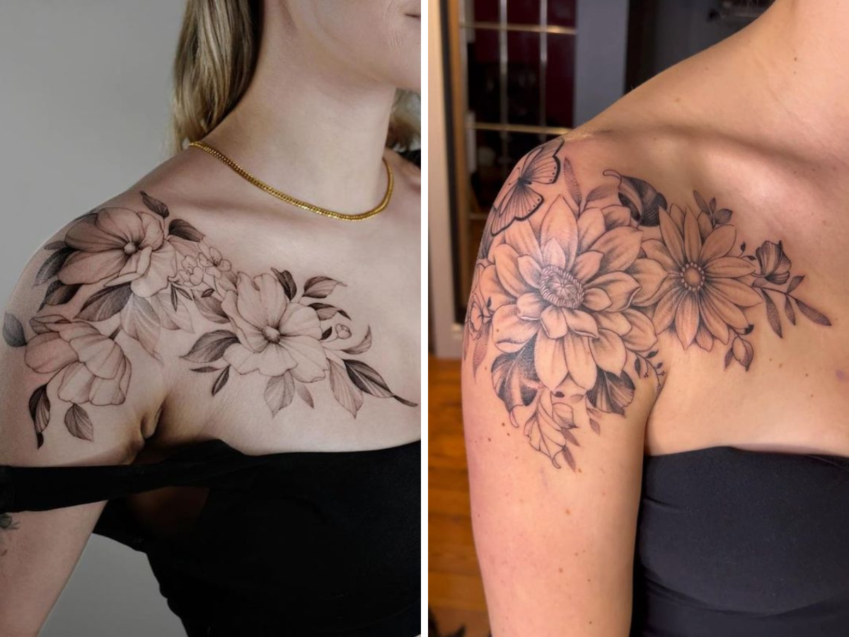 ideias de tatuagem feminina delicada no ombro para inspiração