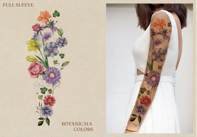 ideias tatuagem flor fineline aquarela