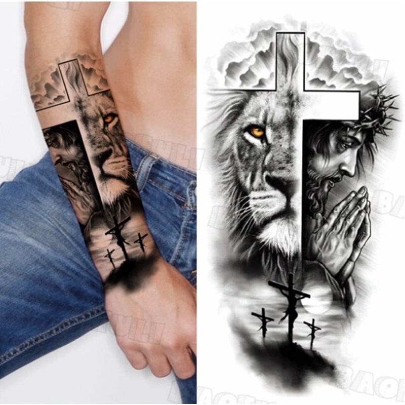ideias tatuagem leão com flores