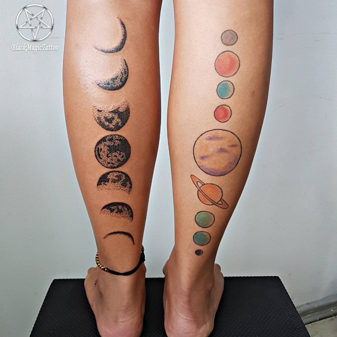 ideias tatuagem lua e sol para casais