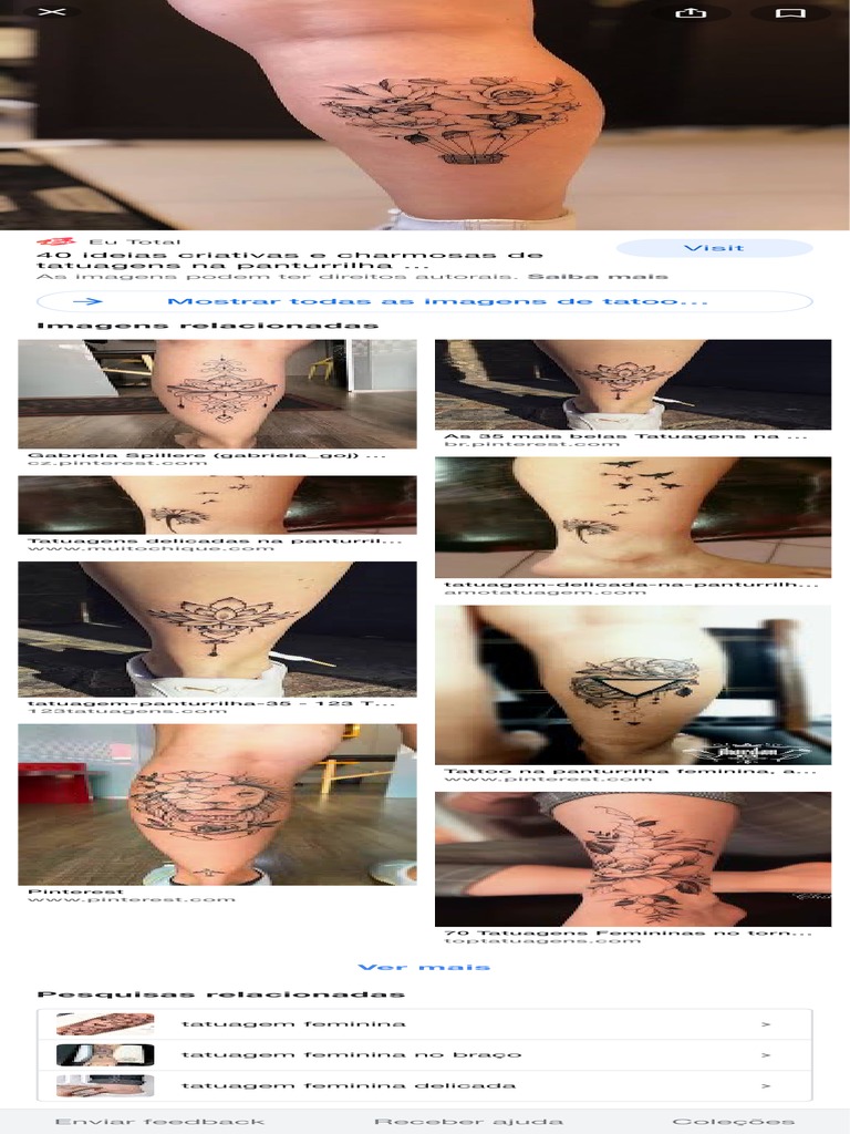 tatuagem na panturrilha feminina