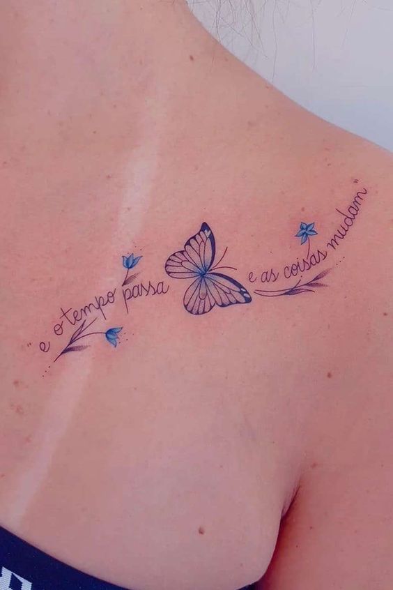 tatuagem de flor no ombro vs tatuagem de escrita no ombro