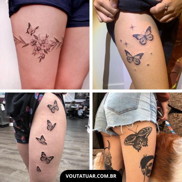 ideias tatuagem feminina panturrilha coxa delicadas