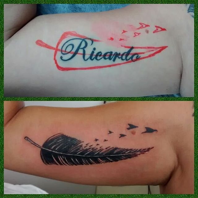 melhores estilos de tatuagem para cobrir nome antigo na costela