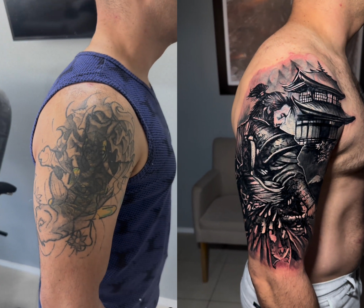 cobertura de tatuagem masculina