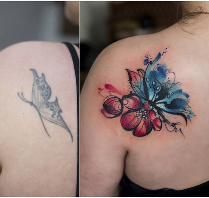 tatuagem cover-up com cores