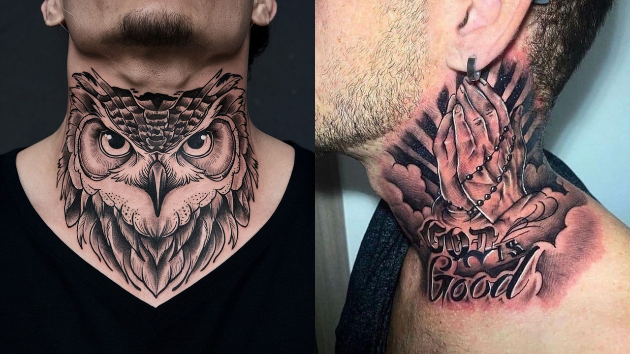 tatuagem pescoço lateral