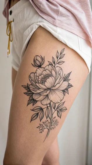 tatuagem quadril e coxa
