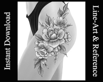 tatuagem quadril e coxa