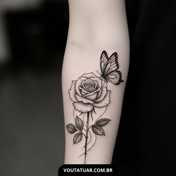 Tatuagem Rosa Na Mão Masculina