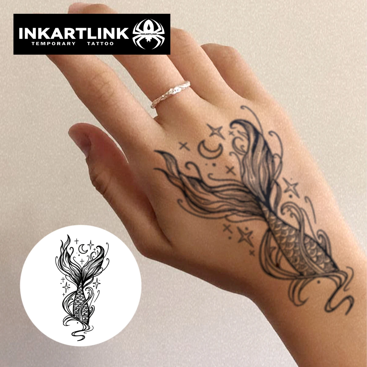 tatuagem sereia fineline