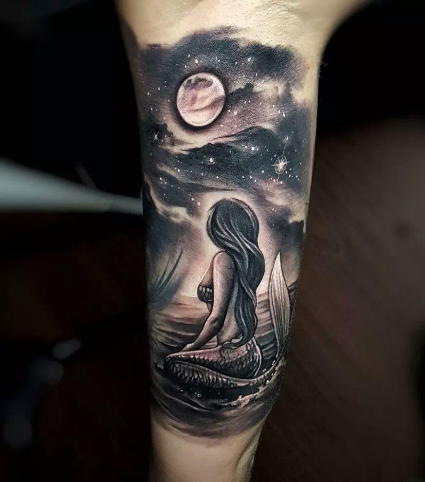 tatuagem sereia costas