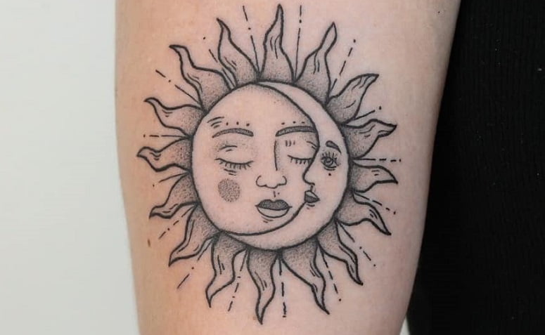 tatuagem sol e lua