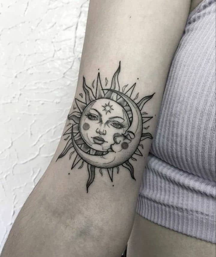 tatuagem sol e lua feminina