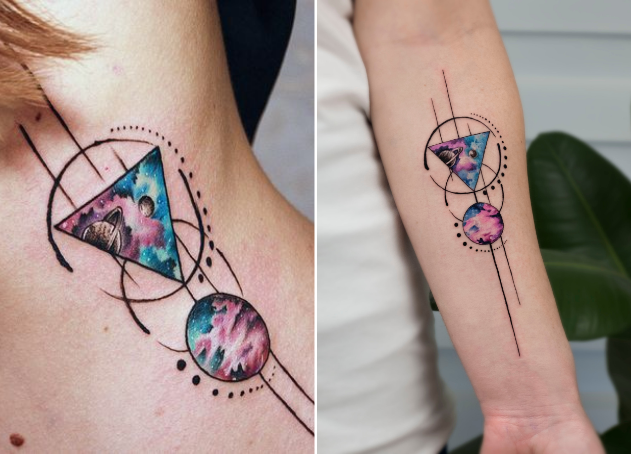 tatuagem de triângulo vs. outras formas geométricas: qual escolher?