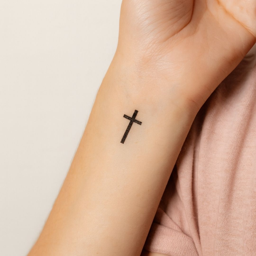 tatuagem de cruz no peito