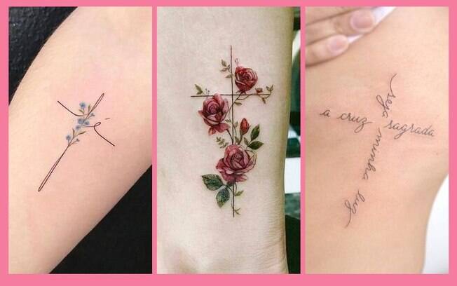 tatuagem de cruz no antebraço