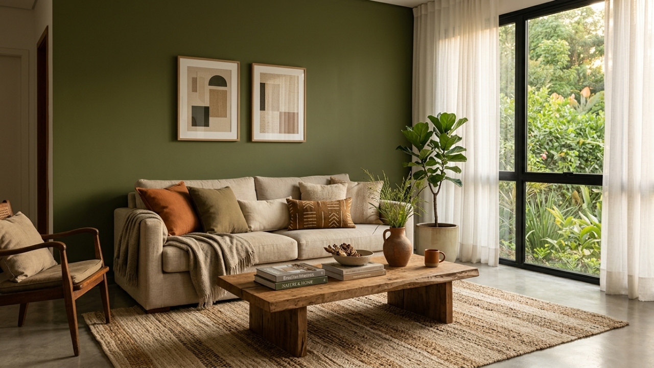 como usar tons terrosos na sala de estar 2026