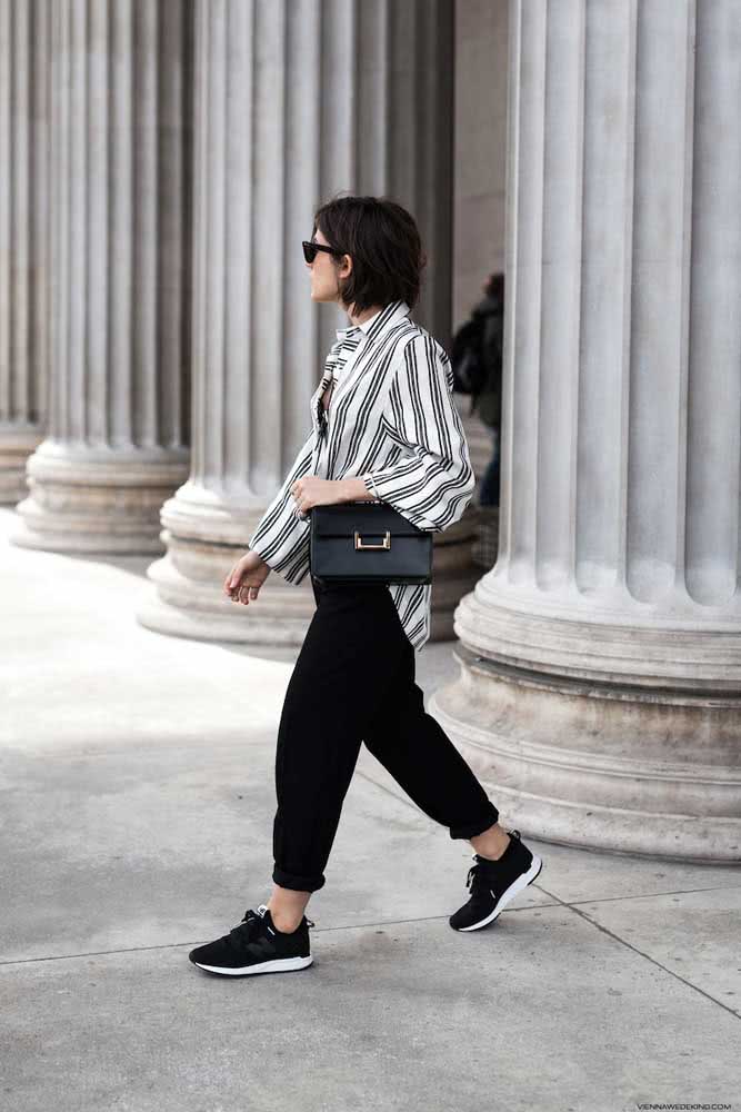 tenis preto feminino athleisure