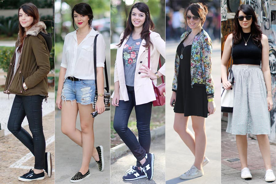 looks com tênis de lona branco