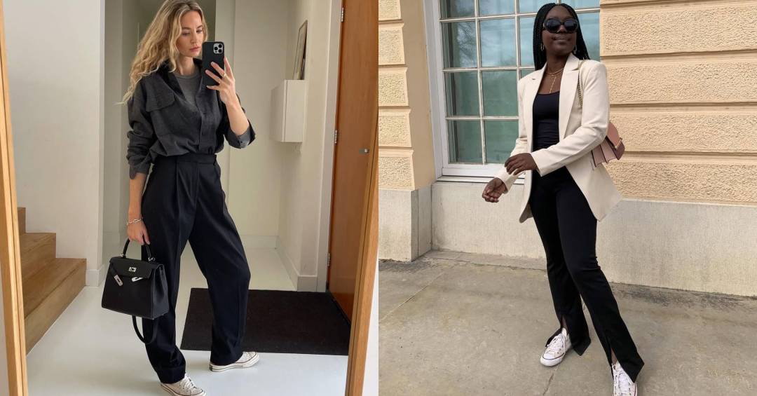 looks com tênis de lona all star