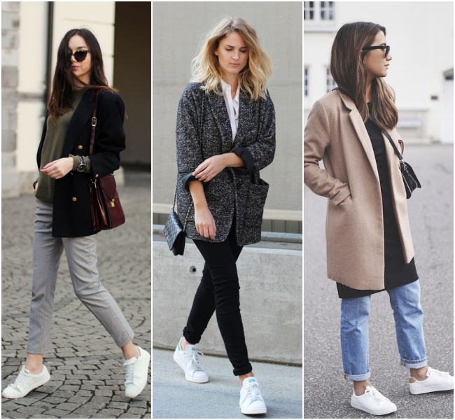 tendências de looks com tênis de lona