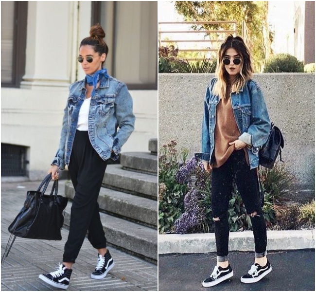 looks com vans old skool preto
