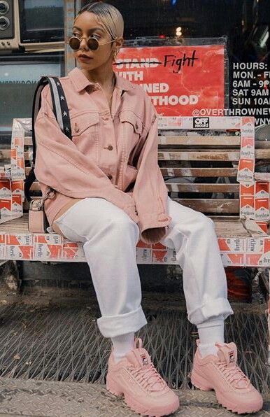 tênis Fila rosa chunky
