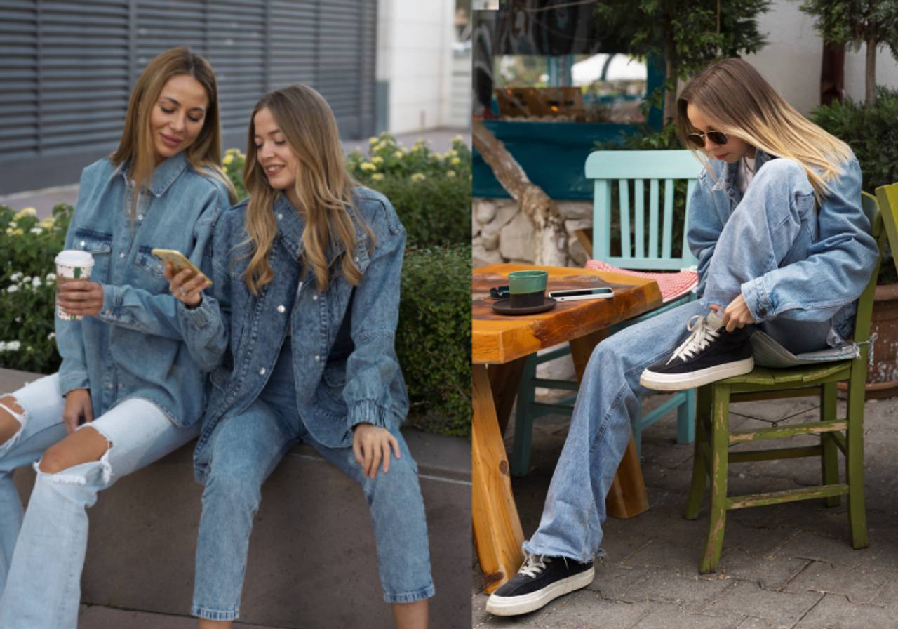tênis jeans com vestido