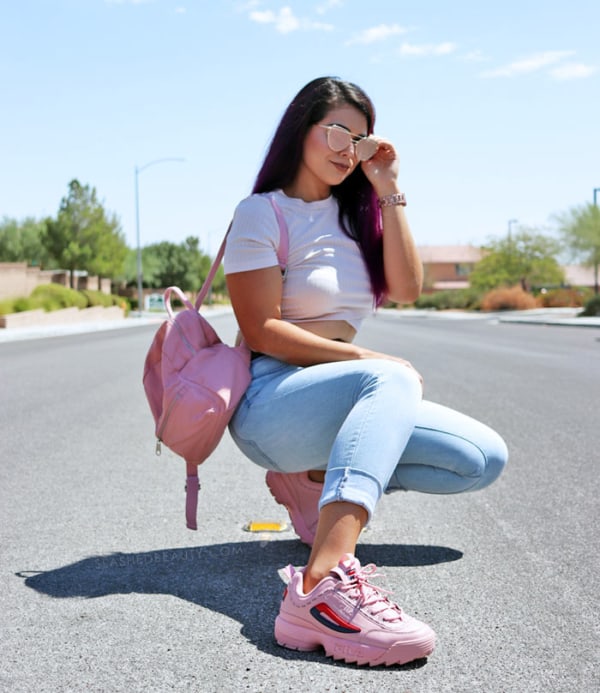 tenis rosa looks
