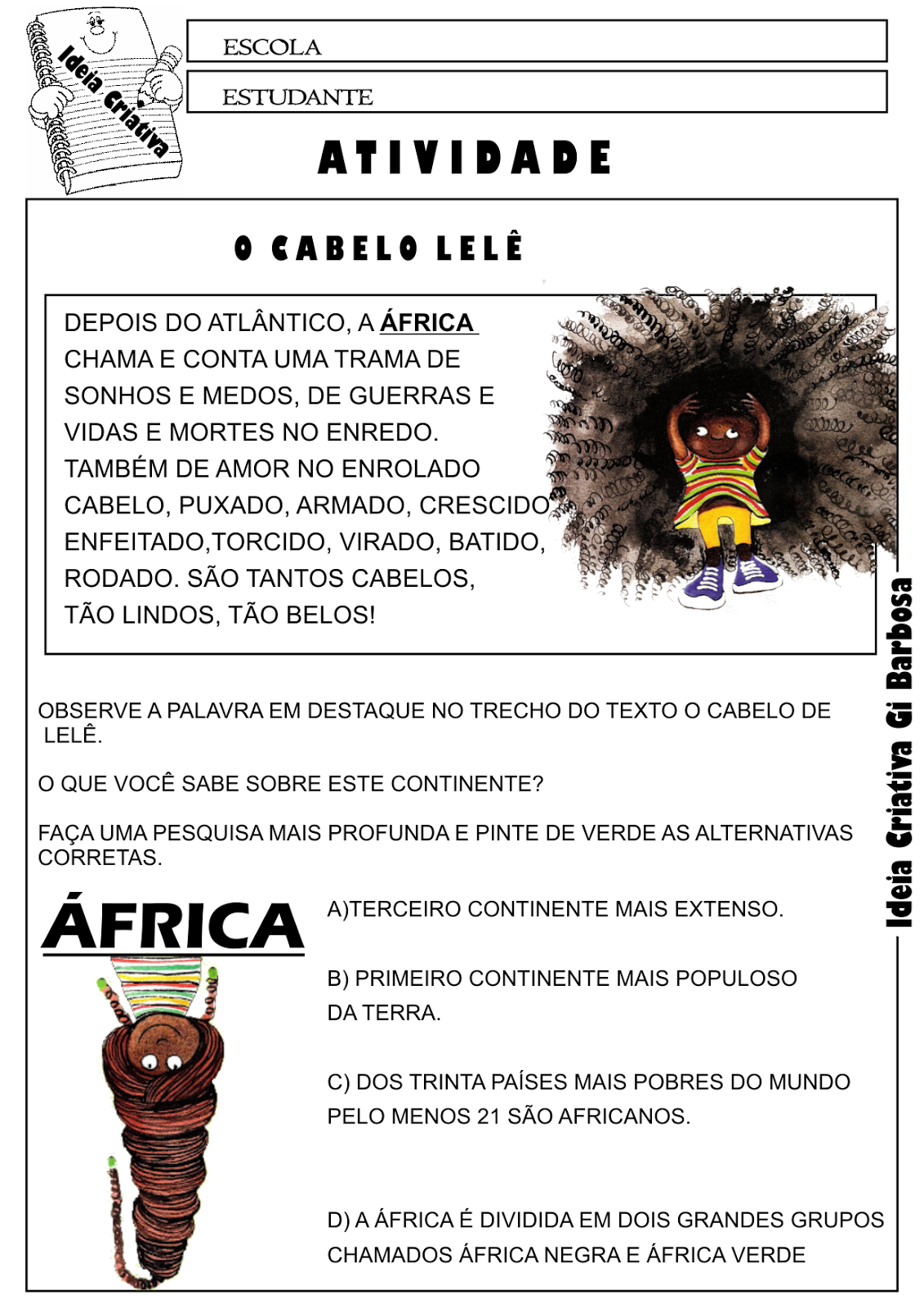 'O Cabelo de Lelê': Sequência Didática Completa para Professores