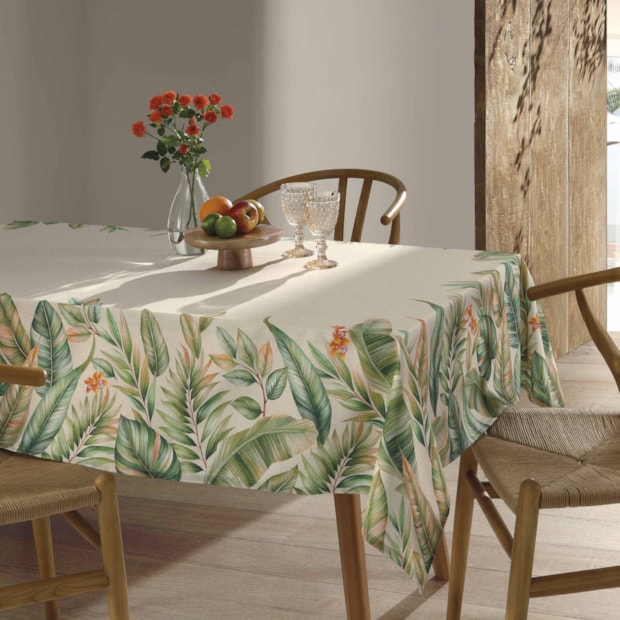 toalha de mesa jacquard 6 lugares retangular