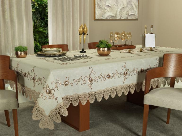 Toalha de mesa retangular com proteção
